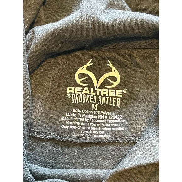 Realtree by Grooked Antler Kangaroo Pockets Logo  Hoodie Men's Black M - Picture 3 of 11